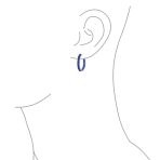 Fancy Cocktail Cubic Zirconia Princess Cut CZ Inside Out Hoop Earrings 1.25 Inch Silver Plated - Image 10