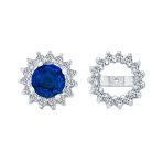 CZ Halo Earring Jackets Enhancer for Studs Gold Plated Sterling Silver - Image 3