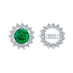 CZ Halo Earring Jackets Enhancer for Studs Gold Plated Sterling Silver - Image 2