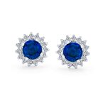 CZ Halo Earring Jackets Enhancer for Studs Gold Plated Sterling Silver - Image 9