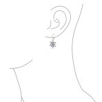 Winter White Ice Blue Snowflake Dangle Chandelier Earrings Cubic Zirconia Silver - Image 3