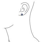 Geometric Two Tone Zig Zag CZ Stud Earrings for Men in Sterling Silver - Image 6