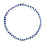 Vintage Art Deco Collar Necklace Clear White Cubic Zirconia for Bridal Events
