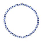Vintage Art Deco Collar Necklace Clear White Cubic Zirconia for Bridal Events