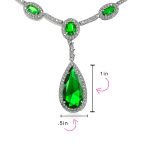 Oval Fashion Collar Necklace with Blue or Green Simulated Gemstone Teardrop - Image 8