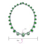 Vintage Estate Style Oval Crown Halo Green Emerald Cubic Zirconia CZ Statement Necklace - Image 11