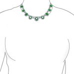 Vintage Estate Style Oval Crown Halo Green Emerald Cubic Zirconia CZ Statement Necklace - Image 8