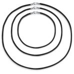 Set of 3 Soft Satin Silk Cord Necklace Sterling Silver Clasp Multiple Lengths - Image 7