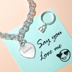 Substantial Solid Heart Shape Tag Charm Necklace .925 Sterling Silver - Image 5