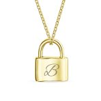 Functional Lock Pendant Charm Lovers Padlock Necklace Gold Plated Silver 16 Inch - Image 30