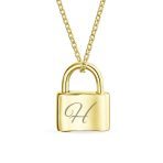 Functional Lock Pendant Charm Lovers Padlock Necklace Gold Plated Silver 16 Inch - Image 34