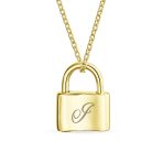 Functional Lock Pendant Charm Lovers Padlock Necklace Gold Plated Silver 16 Inch - Image 35