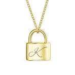 Functional Lock Pendant Charm Lovers Padlock Necklace Gold Plated Silver 16 Inch - Image 36