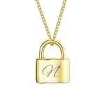 Functional Lock Pendant Charm Lovers Padlock Necklace Gold Plated Silver 16 Inch - Image 38