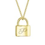 Functional Lock Pendant Charm Lovers Padlock Necklace Gold Plated Silver 16 Inch - Image 40