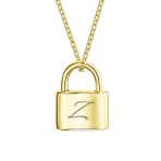 Functional Lock Pendant Charm Lovers Padlock Necklace Gold Plated Silver 16 Inch - Image 49