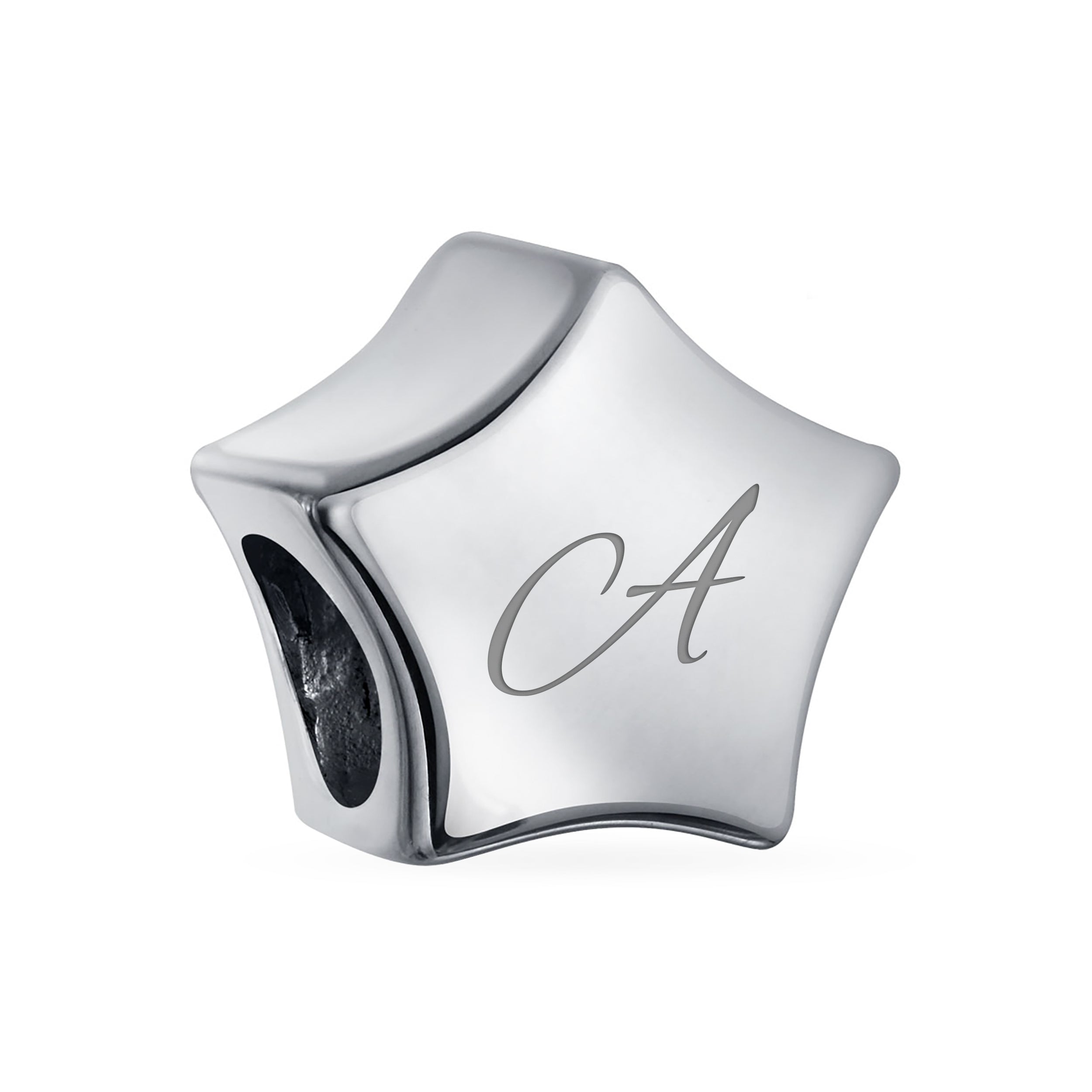 script-personalize-celestial-patriotic-star-charm-bead-pbx-df-sb-1197-a_01_05a22c3d-1bce-4391-9b48-3eb2c9335c80 Initial Alphabet Bead Charm A-Z Celestial Star 14K Gold Plated Fits Bracelet - Image 1