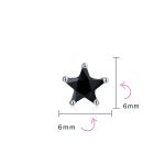 Set of 2 Celestial USA Black Clear CZ Star Stud Earrings Sterling Silver 7MM