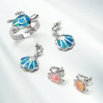 Gemstone Pink Blue White Opal Stud Earrings Sterling Silver October Birthstone - Image 15