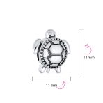 Nautical Sea Turtle Charm Bead Oxidized Sterling Silver for European Bracelets - Image 3