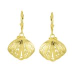 Hawaiian Seaside Dangle Earrings Sand Dollar Starfish Seashell 14K Gold-Plated - Image 4