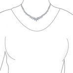 Classic Marquise Leaf CZ Statement V Necklace Chandelier Earrings Jewelry Set - Image 5
