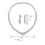 Classic Marquise Leaf CZ Statement V Necklace Chandelier Earrings Jewelry Set - Image 6