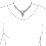 Vintage Style Marquise Leaf Cubic Zirconia CZ Collar Statement Necklace & Earrings Jewelry Set - Image 4
