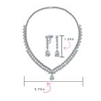 Vintage Style CZ Cubic Zirconia Solitaire Teardrop Statement Necklace & Clip-On Earrings Jewelry Set - Image 4