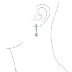 Vintage Style CZ Cubic Zirconia Solitaire Teardrop Statement Necklace & Clip-On Earrings Jewelry Set - Image 5
