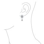 Bridal  Marquise Leaf CZ Choker Necklace Earrings Set - Image 4