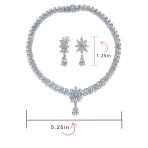 Bridal  Marquise Leaf CZ Choker Necklace Earrings Set - Image 6