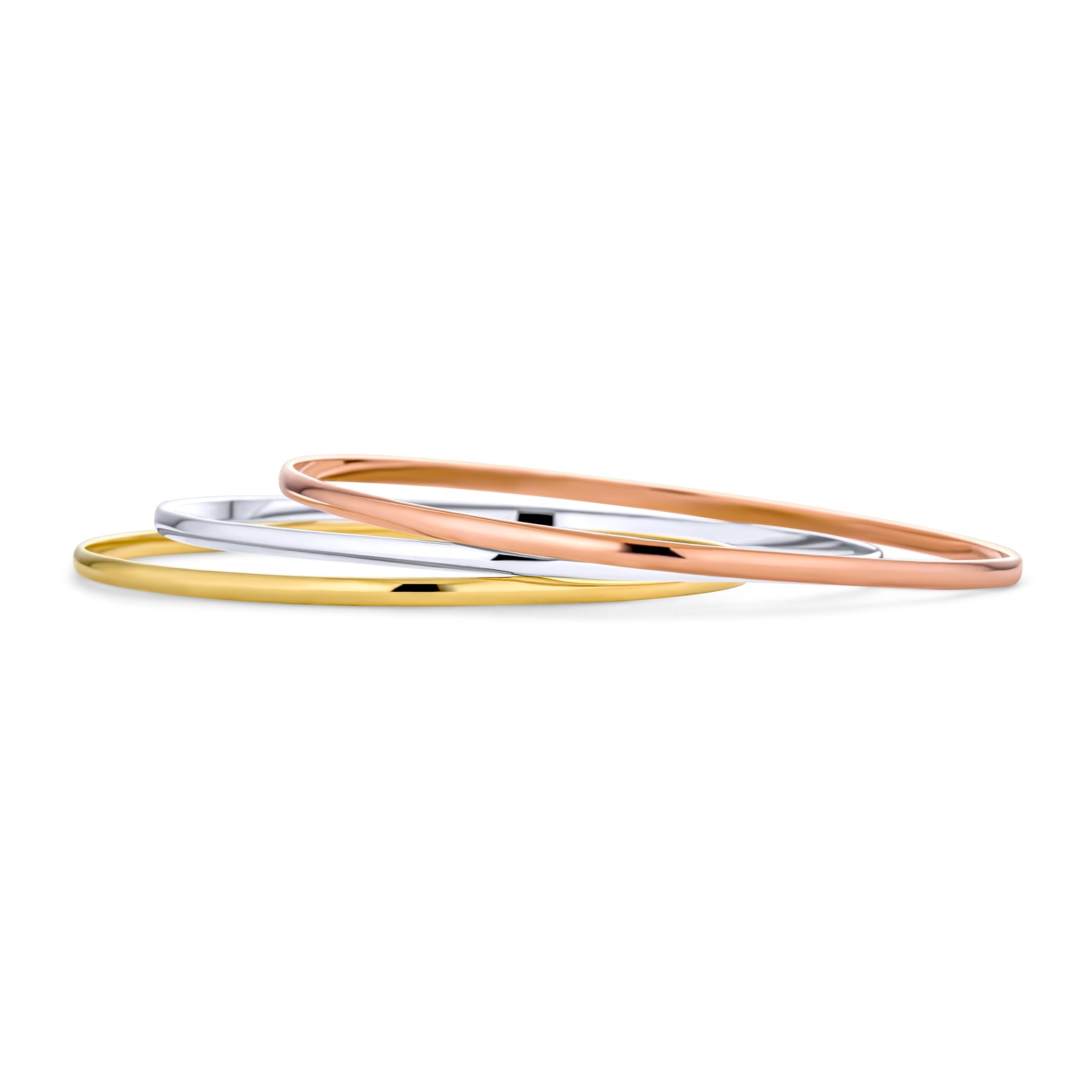 set-stacking-bangle-tri-color-bracelet-sgs-ba105-set_1 Set of 3 Multi Tri-Color Stacking Bangle Bracelets Rose Gold Yellow Silver Plated - Image 1