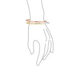 Set of 3 Multi Tri-Color Stacking Bangle Bracelets Rose Gold Yellow Silver Plated - Image 3