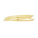 Set of 3 Simple Thin Twist Stacking Bangle Round 2.5MM