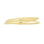 Set of 3 Simple Thin Twist Stacking Bangle Round 2.5MM