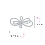 Fashion Statement Large Swirl Cubic Zirconia Art Deco Style Infinity Brooch Scarf Pin Silver Plated - Image 4