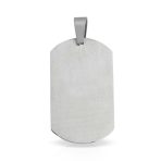 Geometric Men's CZ Dog Tag Pendant Necklace Silver Stainless Steel 24 InchChain - Image 5