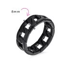 Mens Stainless Steel Biker Jewelry Black Cuban Chain Ring Band Gothic Style - Image 4
