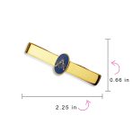 Blue Square Compass Masonic Freemason Tie Clip Silver Gold - Image 4
