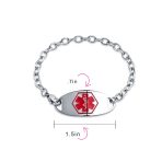 Miami Cuban Link Medical ID Bracelet Stainless 7.5 Inch - Image 43
