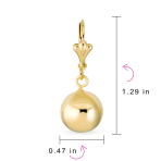 Classic Round Gemstone Drop Ball Earrings 18K Gold Plated - Image 4