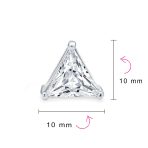 Set of 2 Triangle Clear Cubic Zirconia Stud Earrings Gold Plated Silver 10MM - Image 15