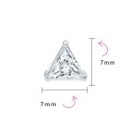 Set of 2 Triangle Clear Cubic Zirconia Stud Earrings Gold Plated Silver 10MM - Image 18