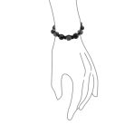Black Navy Blue Gold Bead Pave Crystal Ball Strand Bracelet - Image 17
