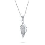 Vacation Blue Gemstone Opal Inlay Sea Shell Pendant Necklace Sterling Silver - Image 2
