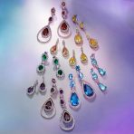 Cocktail Cubic Zirconia Double Halo Large Purple Amethyst Teardrop CZ Chandelier Earrings - Image 20