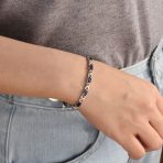 Green Red Oval CZ Tennis Bracelet in Silver Plated Finish - Image 16