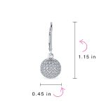 Minimalist Geometric Dangle Chandelier Earrings Cubic Zirconia Pave Disco Ball - Image 4