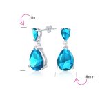 5CT Teardrop CZ Dangle Earrings Imitation Gemstone Silver - Image 10